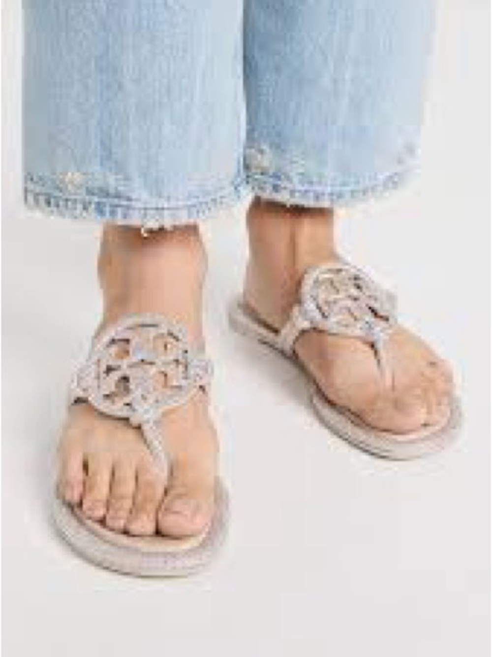 Tory Burch NWOT Miller Knotted Pave Sandals Women’s Sz 12 - Picture 3 of 9